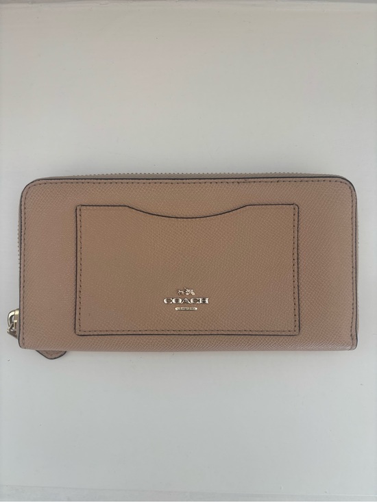 Coach Handbags - Coach Taupe Leather Zip-Around Wallet with Exterior Card Slot